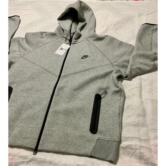Nike sportswear tech fleece full zip hoodie grey fb7921-063 mens size XXL new - Picture 3 of 10